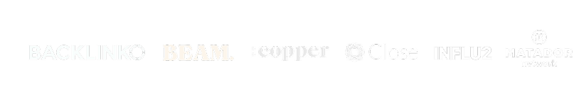 Client logos: Close, Beam, Influ2, Copper, and more